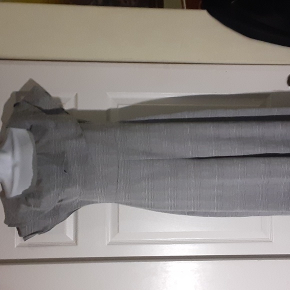 TOP 10 ONE PIECE PNTS SUIT. BLACK ABD WHITE TWEED PATTERN,  LARGE - Picture 2 of 11